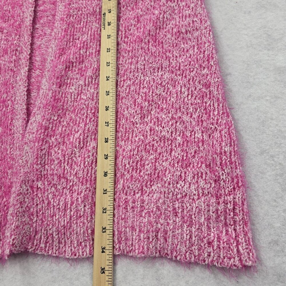Lane Bryant Longline Eyelash Knit Open Front Cardigan 14/16 Hot Pink Fuzzy Cozy - Picture 7 of 7